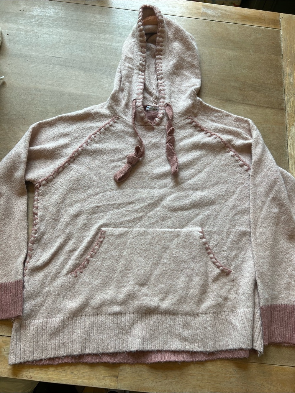 Staccato Dusty Pink Hooded Knit Sweatshirt